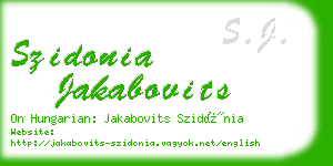 szidonia jakabovits business card